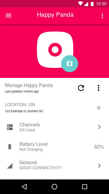 Device management screen