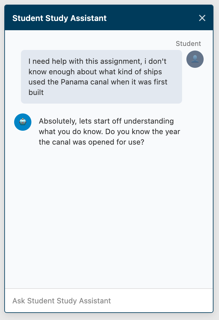 Student Study Assistant chat UI